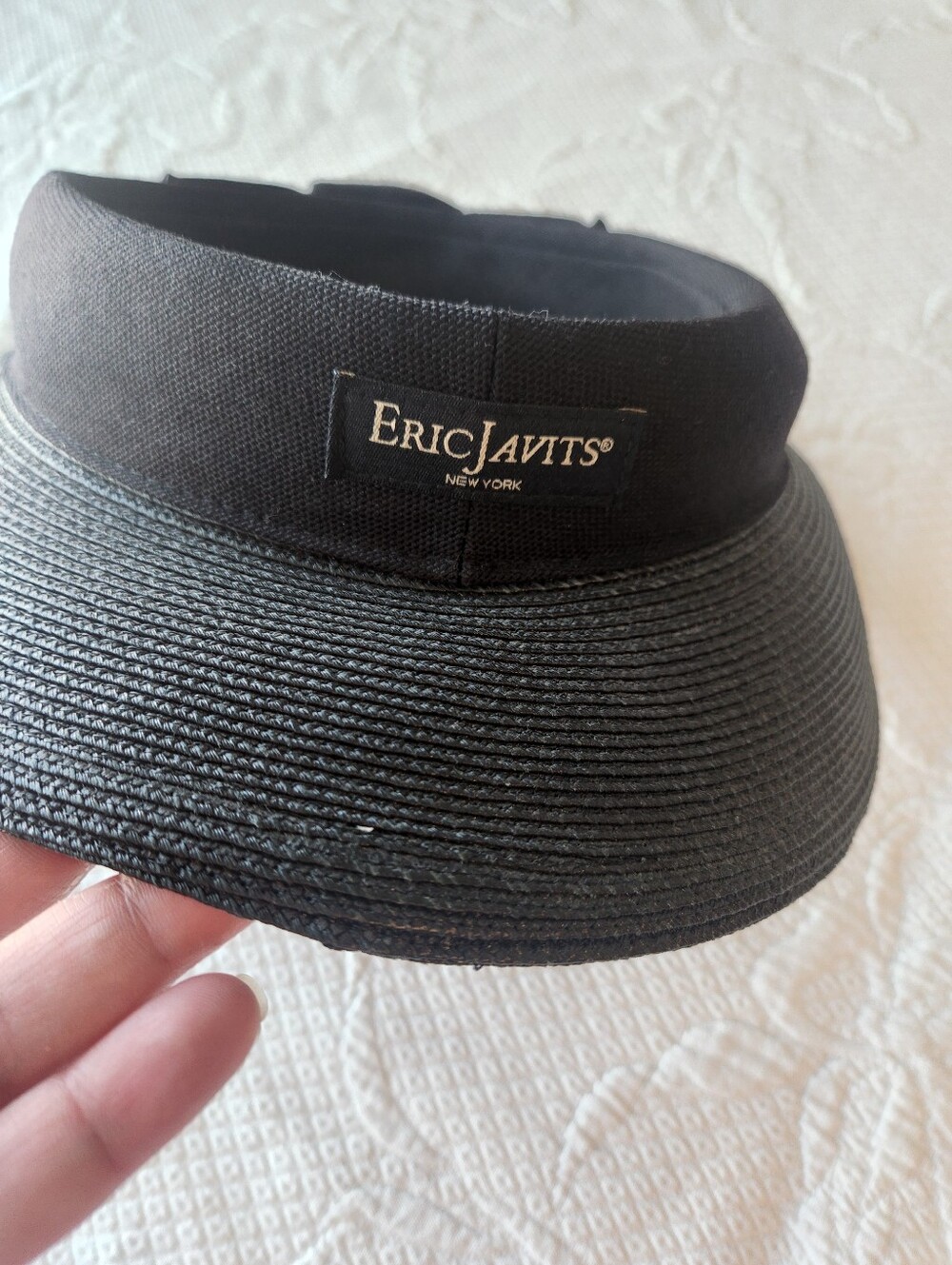 Eric Javits Black Wide-Brim Sun Visor - Picture 1 of 7
